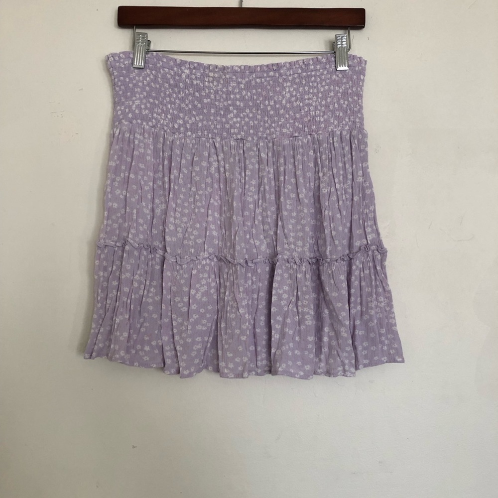 Daisy floral print smocked skirt